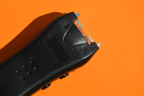 istock compact stun gun for self-defense, protection from attack. 1400669547