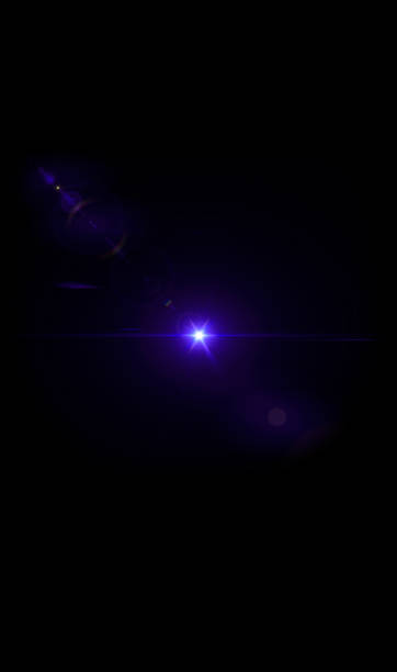 istock Purple Lens flare with bright light isolated with a black background. 1400669717