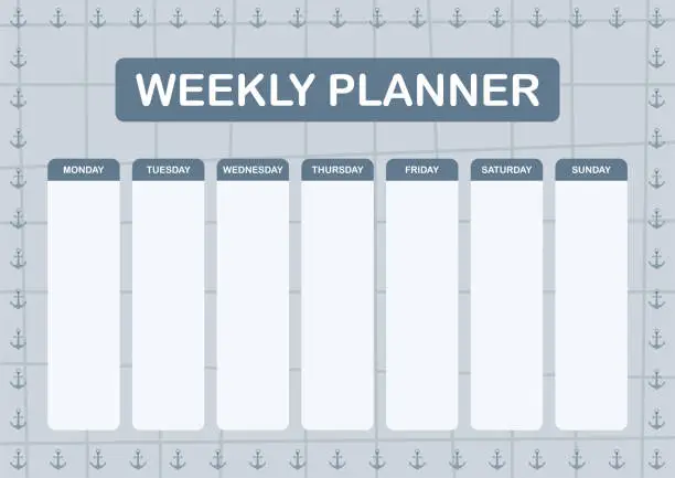 Vector illustration of Daily and weekly planner with Anchor