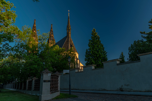 Vysehrad in Prague with sunrise time and beautiful colors