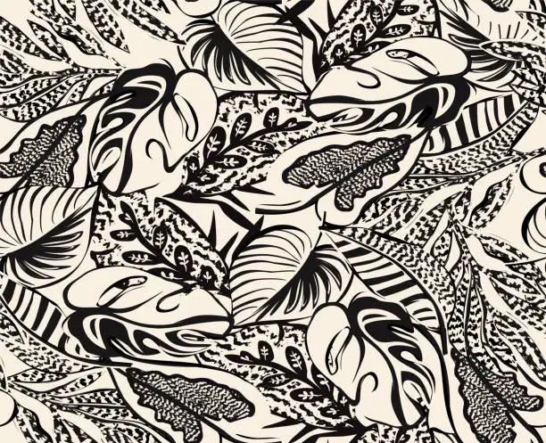 Vector illustration of Tropical leaves pattern perfect for decoration and textiles.