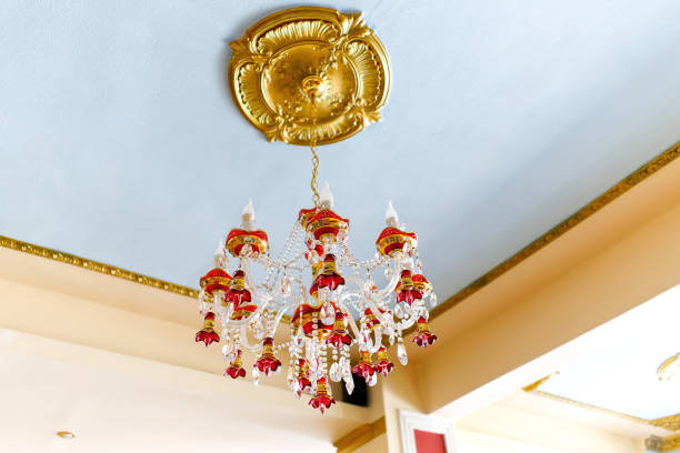 istock view of an crystal chandelier on the ceiling 1400678275