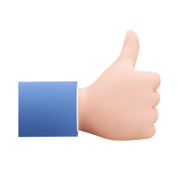 Thumbs up, Great. Isolated 3d object on a transparent background thumbs up. Isolated 3d object on a transparent background thumbs up 3d stock illustrations