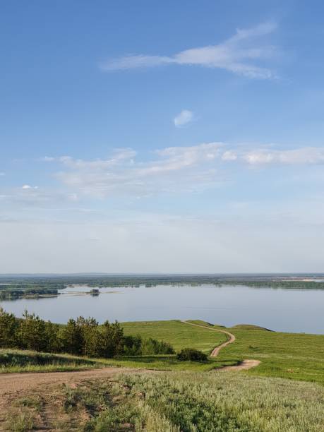 istock view of the river from the hill on a sunny spring day. 1400681348
