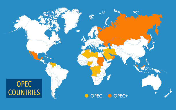 The OPEC member countries Map with the countries belonging to the OPEC organization opec stock illustrations