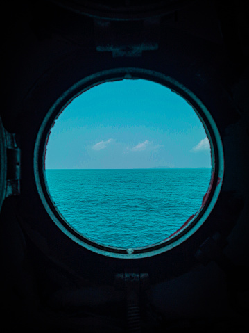 The sea in the strait taken from the porthole