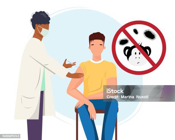 Conceptual Illustration Of Vaccination Against Monkeypox Virus Stock Illustration - Download Image Now