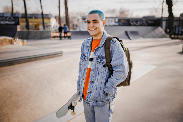 istock Young man in skating park 1400691511