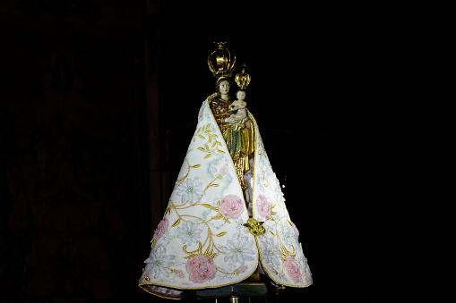 Original statue of Our Lady of Nazareth at Círio de Nazaré, Marian procession that happens every October in Belém, Pará, Amazon, Brazil. October, 2017.