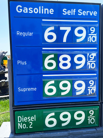 Sydney, NSW, Australia - October 30, 2020: Coles Express petrol station on corner of Military Road and Murdoch street in Cremorne, Sydney's north shore