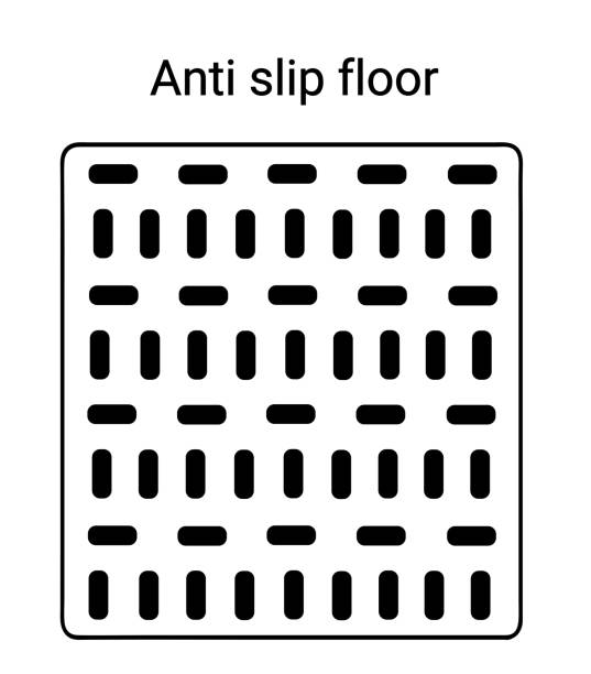 ilustrações de stock, clip art, desenhos animados e ícones de anti slip floor icon with geometric pattern - skidding