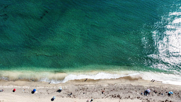 boynton beach, aerial beach picture - marmer imagens e fotografias de stock