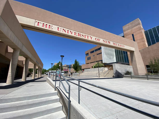 The University of New Mexico sign stock photo