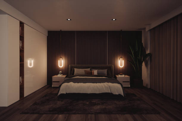 istock Luxury Modern Bedroom Interior At Night 1400703756