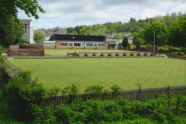 cumbernauld bowling green club, north lanarkshire, scotland - lanarkshire imagens e fotografias de stock