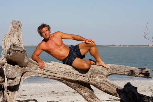 Middle age, healthy man, looking good on the beach!