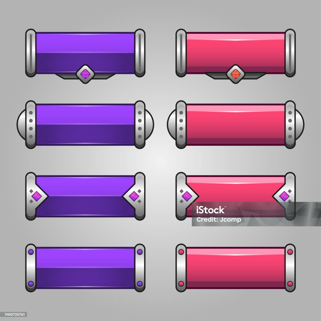 Button Design Fantasy Fantasy Design For Game Buttons Set Stock Illustration - Download Image ...