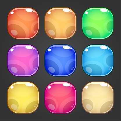 Arrange Button Square Square Colorful Button Background Set Stock Illustration - Download ...