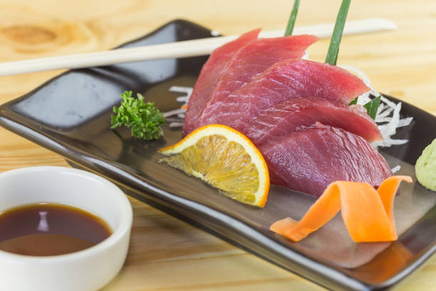 istock Tuna sashimi, raw fish in traditional Japanese style 1400727554