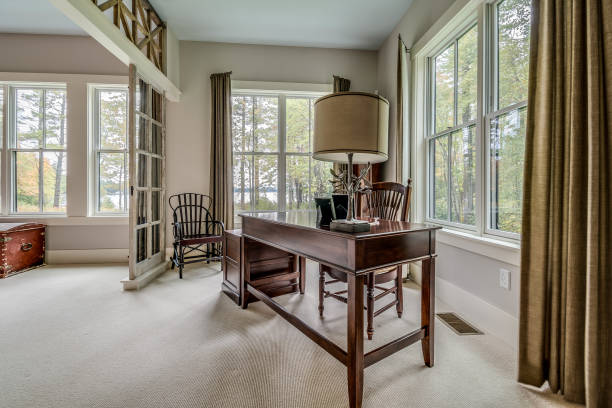 istock Home office connected to the master bedroom for a quick commute 1400732799