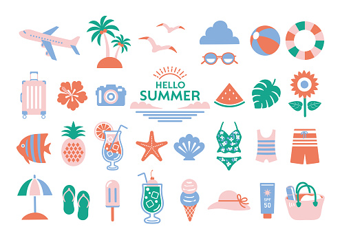 Summer vacation icon illustration