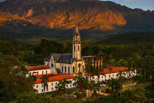 Sunset on the Santuário do Caraça and surrounding mountains, Catas Altas, Minas Gerais state, southeast Brazil
