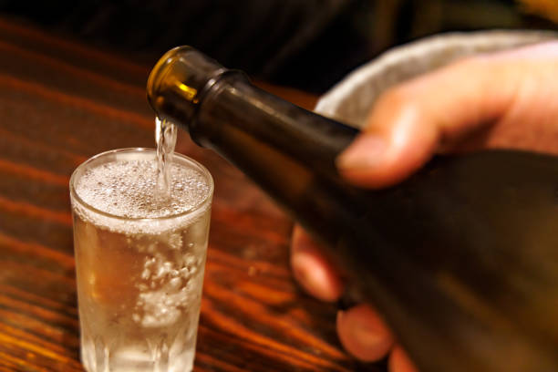 istock Delicious Japanese sake poured into a glass 1400737210