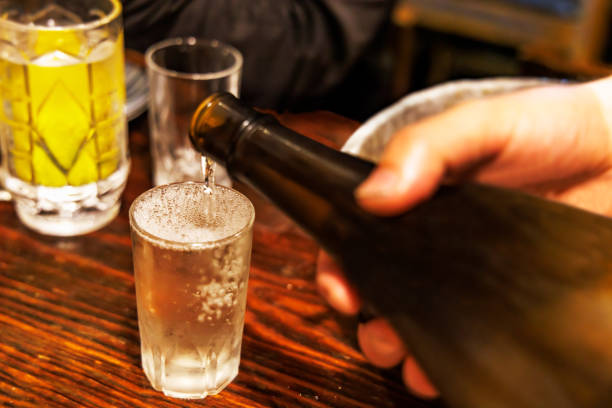 istock Delicious Japanese sake poured into a glass 1400737242