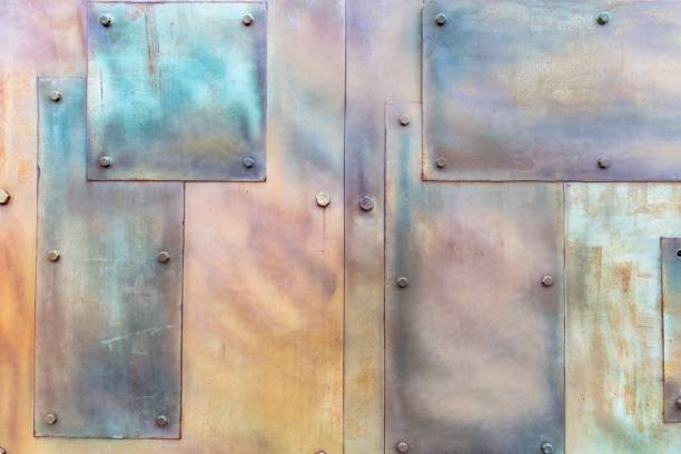 istock Background with metallic coating and bolts 1400752985