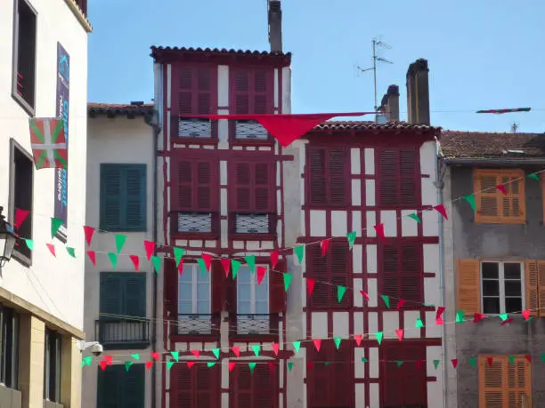 Photo of Petit Bayonne decorated in the colors of the festivities