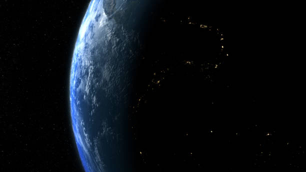 Global Positioning System GPS of navigation satellites or satnav transmit data coverage around planet EarthWorld map element of this clip furnished by NASA : https://visibleearth.nasa.gov/collection/1484/blue-marble