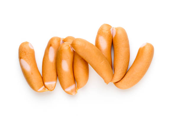 istock Pork sausage isolated on white background. 1400761058