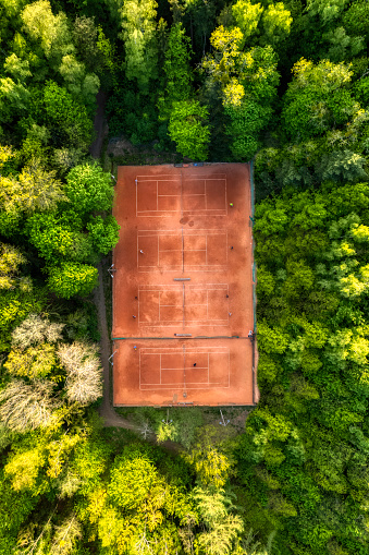 aerial view of the tennis courts