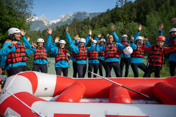 istock Rafting group of friends enjoying at river 1400768496