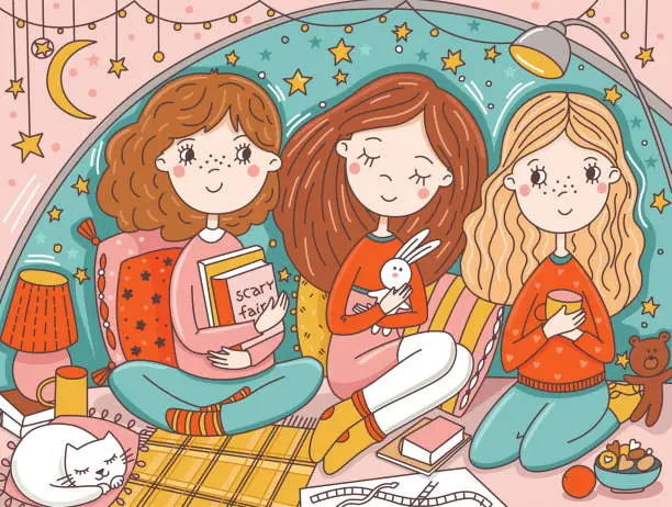 Vector illustration of Pajama party vector illustration