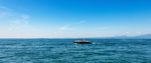 istock Speedboat in Motion on Lake Garda - Lago di Garda Italy 1400773536