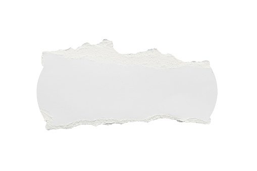 Papel rasgado blanco bordes rasgados tiras aisladas sobre fondo blanco photo