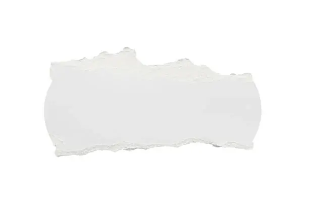 Photo of White ripped paper torn edges strips isolated on white background