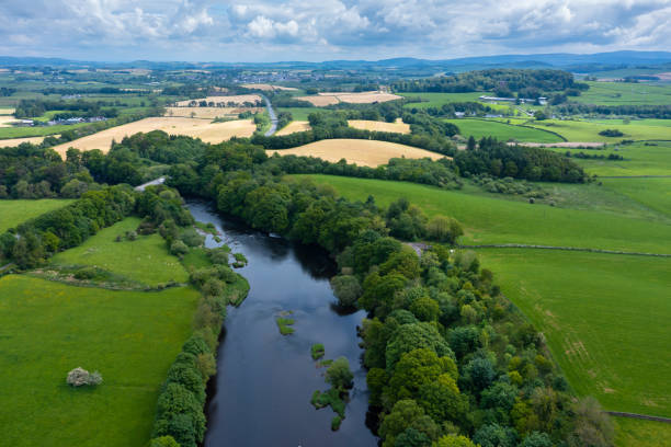 istock High angle view of a Scottish river in early summer 1400779911