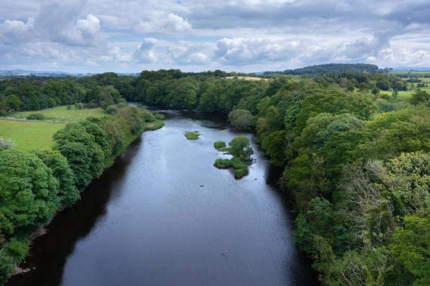 istock Aerial view of a Scottish river in early summer 1400779985