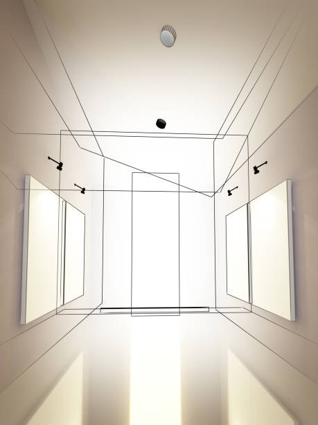 istock sketch design of interior exhibition room ,museum ,3d rendering 1400783116