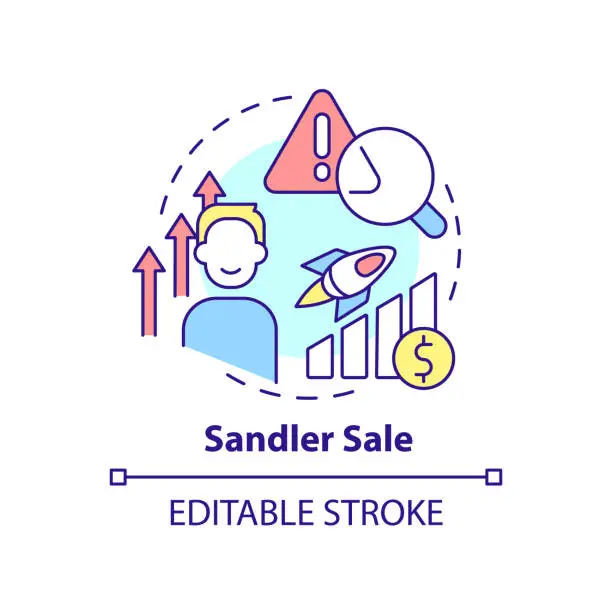 Vector illustration of Sandler sale concept icon