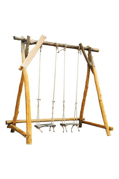 istock Wooden swing isolated white background 1400789758