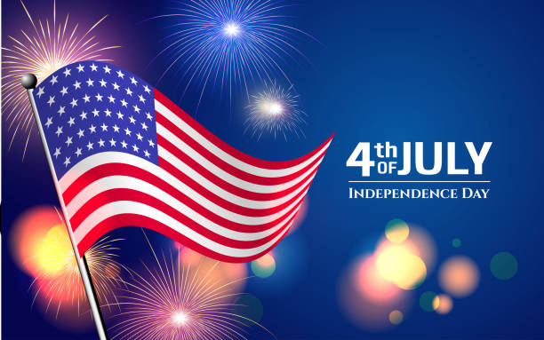 istock 4th of July USA Patriotic background with fireworks 1400793699
