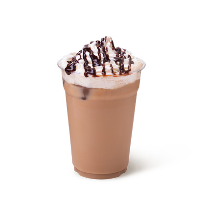 Cafe Mocha with Whip cream . with clipping path.