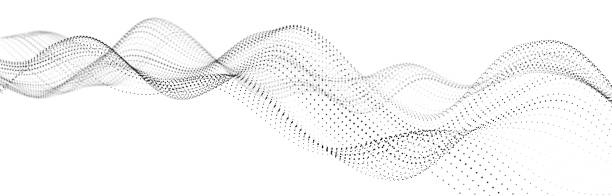 istock Wave of flowing particles on a white background. Abstract backdrop with dynamic elements of waves and dots. 3d 1400794063