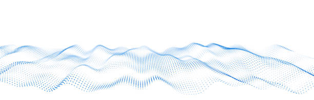 istock Wave of flowing particles on a white background. Abstract backdrop with dynamic elements of waves and dots. 3d 1400794090