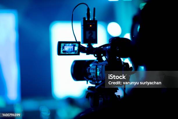 Videographer Close Up Cameraman Man With Camera Movie Stock Photo - Download Image Now