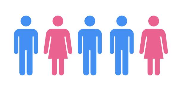 group of people illustration vector,woman and man icon. group of people illustration vector,woman and man icon. gender equality at work stock illustrations