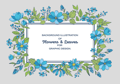 Flowers and leaves frame design